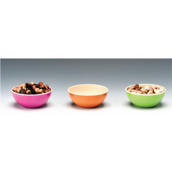 RENKLİ YUVARLAK  BAMBU ÇEREZLİK-PEMBE-ORANJ-YEŞİL WHR 2079 ürün görseli