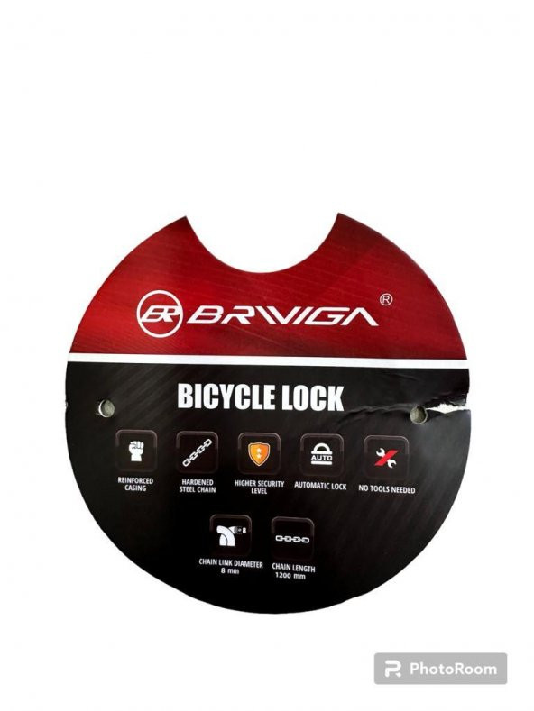BRIVIGA ZİNCİR KİLİT ANAHTARLI 2S07 SİYAH 8X1200 - 3