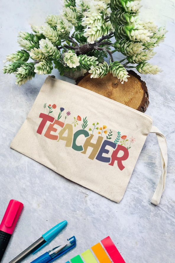 Öğretmene Hediye Clutch Çanta Teacher Yazılı Öğretmenler Günü Hediyesi