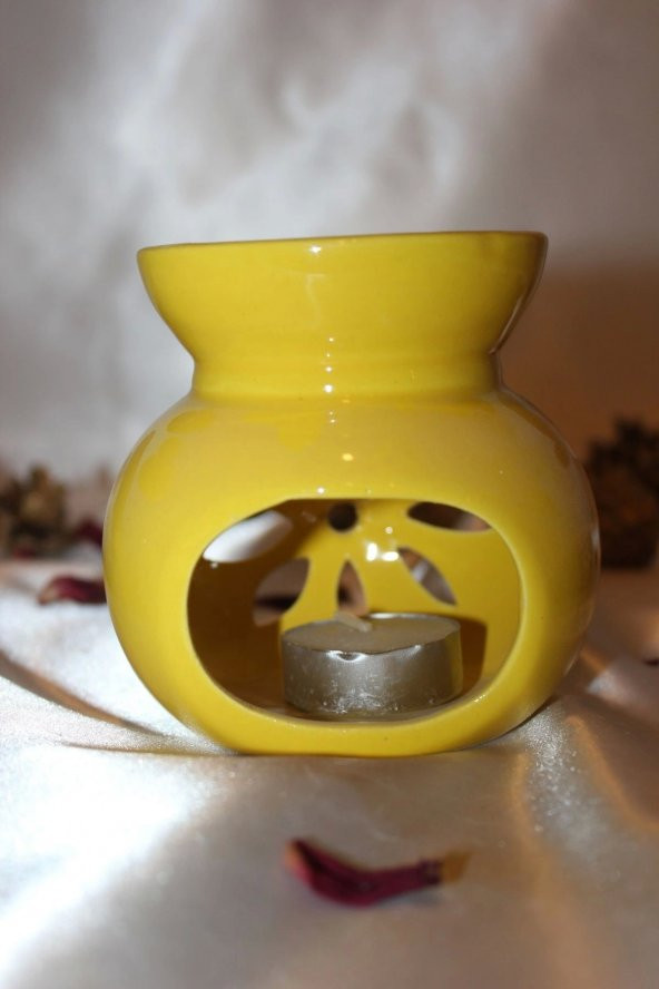 Buhardanlık Ebru Boyama Lotus Çiçeği Seramik Buhurdanlık Hand Made El İşi 13 - 3