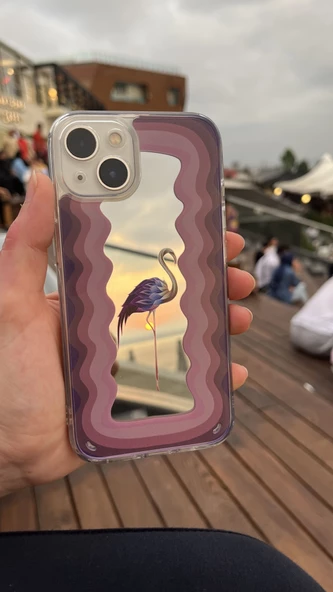 Aynalı Flamingo Kapak Apple iPhone 13 Pro Max