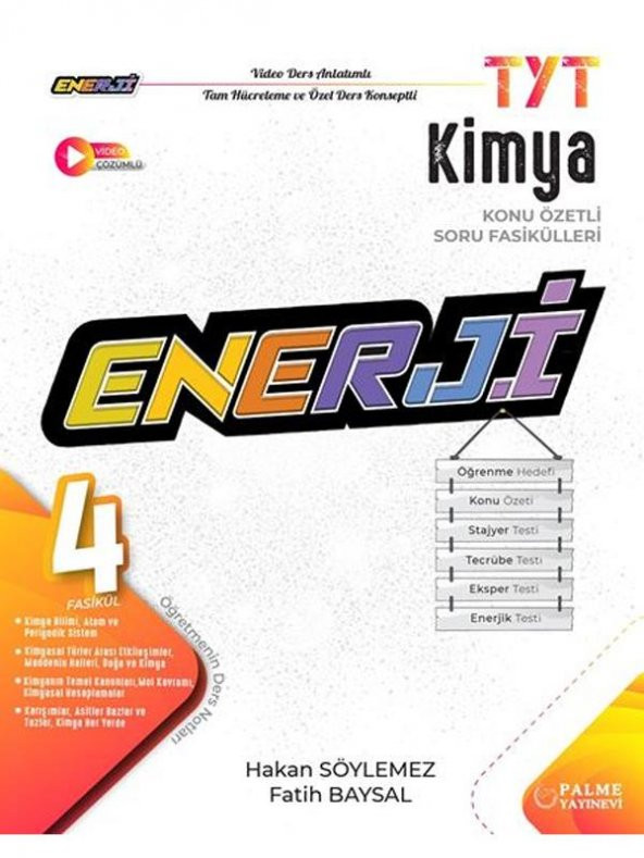 PALME YKS TYT ENERJİ KİMYA KONU ÖZETLİ SORU FASİKÜLLERİ YENİ
