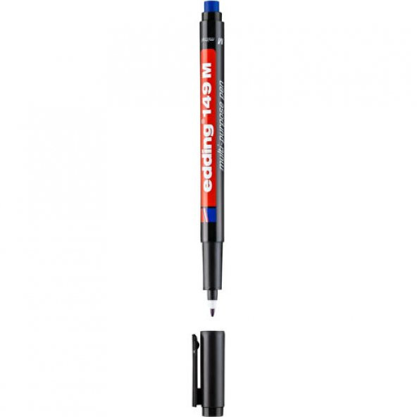 Edding 10 Adet Asetat Kalemi Silgili E-149M Siyah CD Kalemi 1 mm Permanent - 3