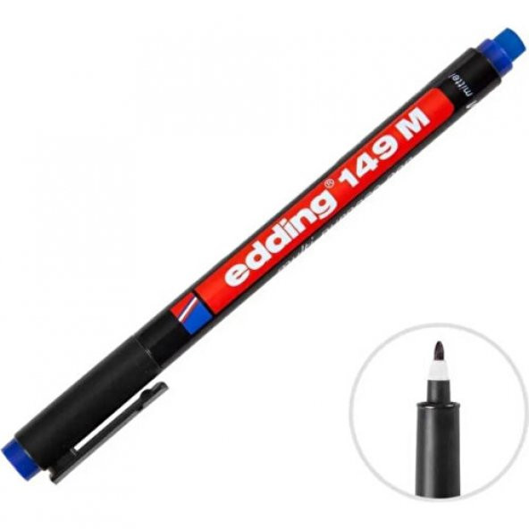 Edding 10 Adet Asetat Kalemi Silgili E-149M Siyah CD Kalemi 1 mm Permanent - 4