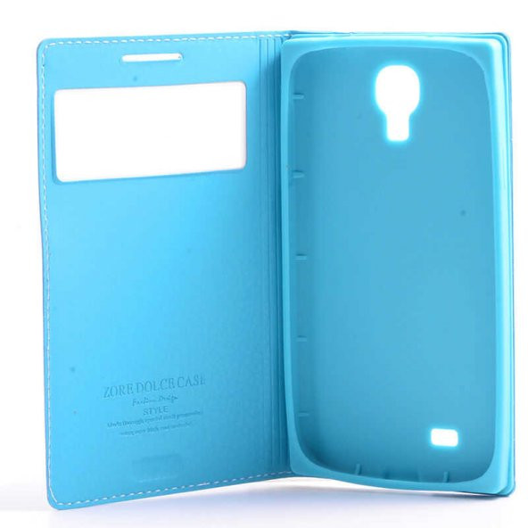 Samsung Galaxy S4 için Kapaklı Kılıf Pencereli Silikon İç Kısımlı - 8