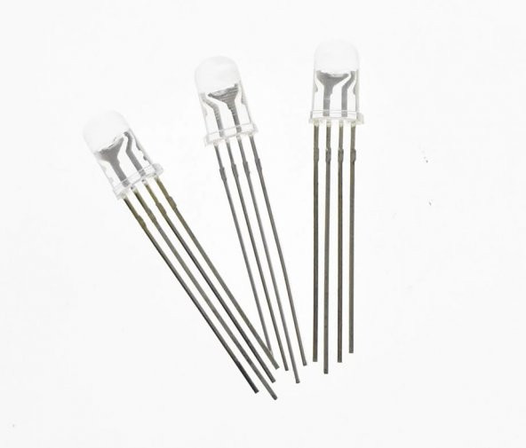 RGB Led 5mm Ortak Katot (10 ADET) Common Cathode Katod