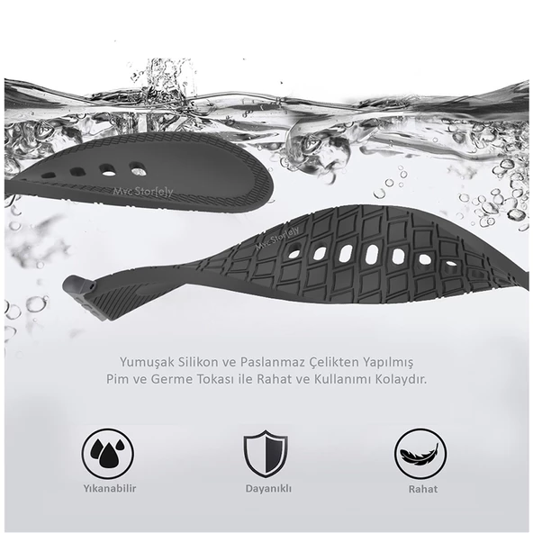 Kordon Kayış Apple Watch ile Uyumlu 42-44-45mm Alerjen İçermez Malzeme WA03 - 12