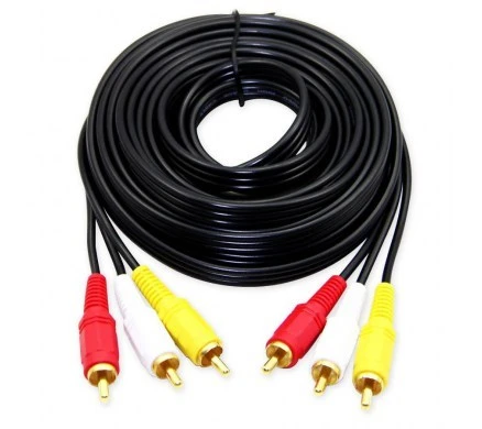 6 Metre Hazır CCTV AV Gold Kablo 3 RCA 3 RCA Erkek Ses Video Power