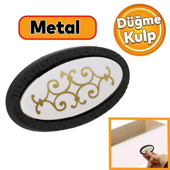 Seçil Düğme Kulp Çekmece Dolap Dolabı Kapak Kulpu Kulpları Kulbu Metal Siyah Gold Mobilya Mutfak