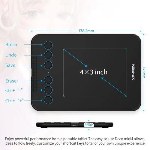 XP-Pen Deco Mini 4 Android, Windows Uyumlu Grafik Tablet - 2