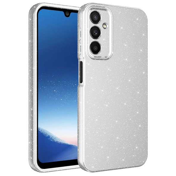 Samsung Galaxy A24 Kılıf Simli Silikon Lüks Kapak - Resim 4