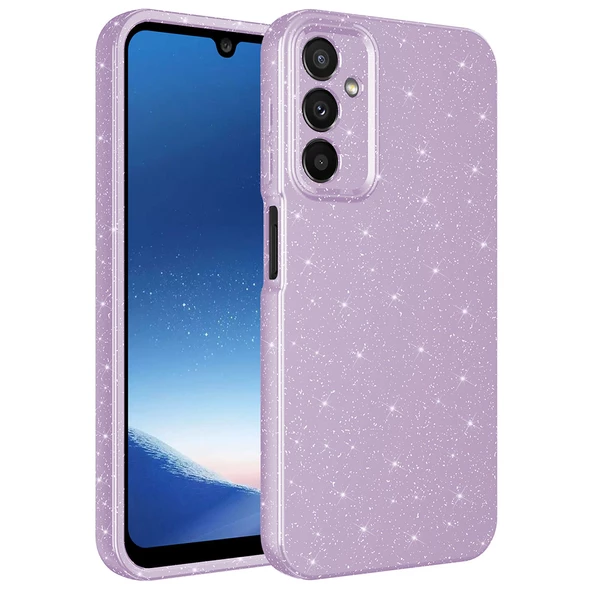 Samsung Galaxy A24 Kılıf Simli Silikon Lüks Kapak - Resim 5