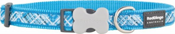 Reddingo Flanno Desenli Turkuaz Köpek Boyun Tasması M 20mm  31-47 cm