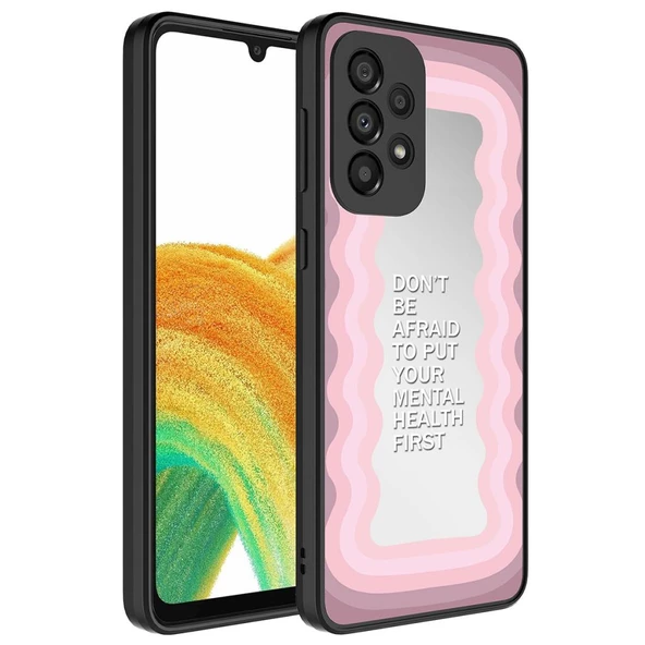 Samsung Galaxy A33 5G Kılıf Aynalı Desenli Kamera Korumalı Parlak Mirror Kapak - 9
