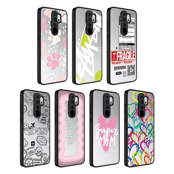 Xiaomi Redmi Note 8 Pro Kılıf Aynalı Desenli Kamera Korumalı Parlak Mirror Kapak - 2