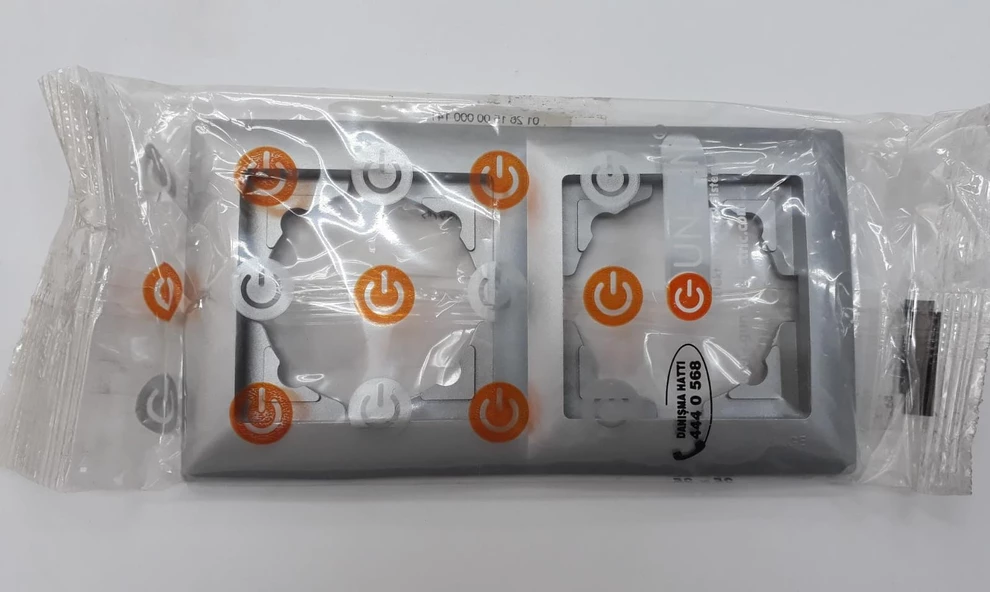 Günsan Elektrik Visage İkili Çerçeve Gümüş - 01281500-000141 - 1