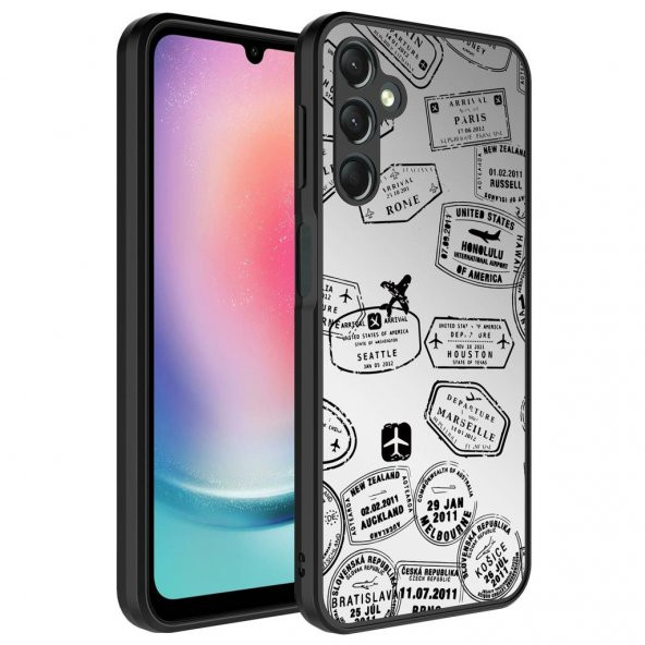 Samsung Galaxy A54 Kılıf Aynalı Desenli Kamera Korumalı Parlak Mirror Kapak - 6
