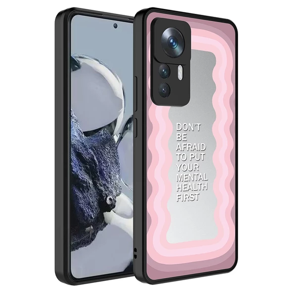 Xiaomi Mi 12T Kılıf Aynalı Desenli Kamera Korumalı Parlak Mirror Kapak - 9