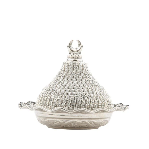 Lokumluk Kahve Yanı Çikolatalık Drajelik Dekoratif Hediyelik Sade Taş Kubbeli Lokumluk No: 2 Beyaz