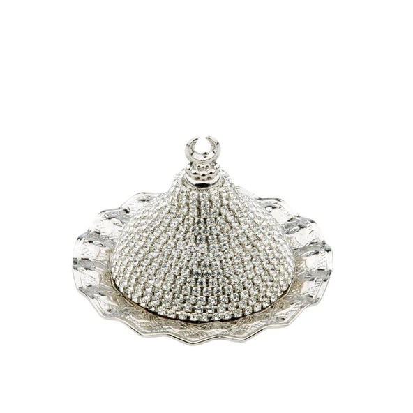 Lokumluk Kahve Yanı Çikolatalık Drajelik Dekoratif Hediyelik Sade Taş Kubbeli Lokumluk No: 2 Beyaz - 2