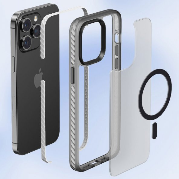 Apple iPhone 14 Pro Max Kılıf Mat Arka Yüzey Magsafe Locik Kapak - 5