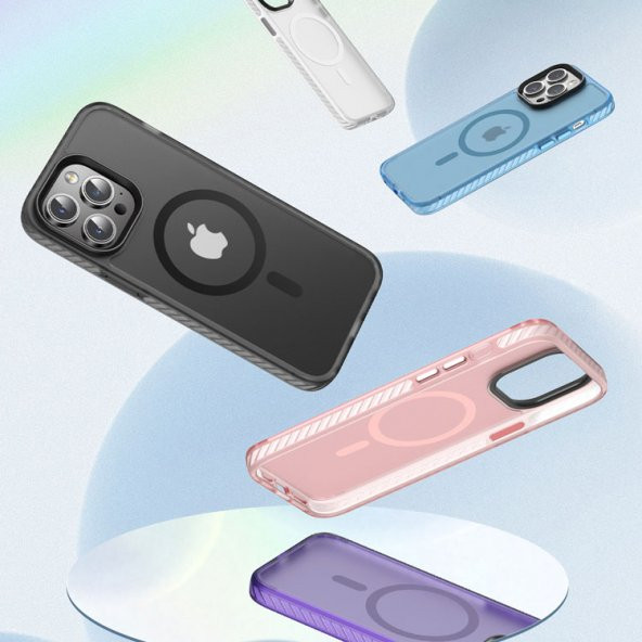 Apple iPhone 14 Pro Max Kılıf Mat Arka Yüzey Magsafe Locik Kapak - 6