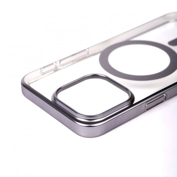 Apple iPhone 15 Pro için Magsafe ile uyumlu Kılıf Sert PC Mat Riksos Kapak - 4