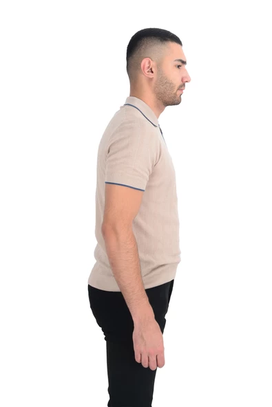 Cengiz İnler Yarım Fermuarlı Desenli Merserize Erkek Triko T-shirt - 12