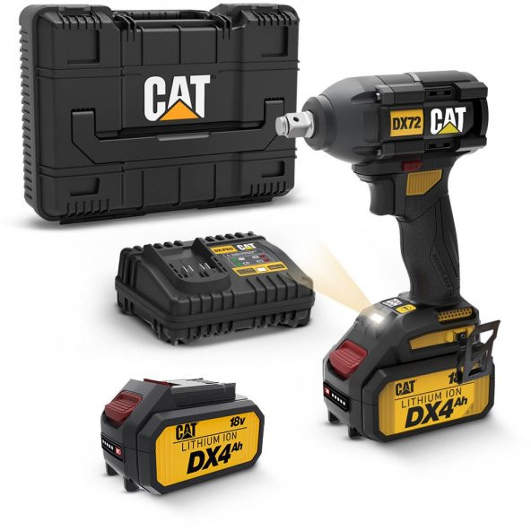 CAT DX72 18Volt4.0Ah Li-ion Çift Akülü Şarjlı 350Nm Kömürsüz Profesyonel Somun Sıkma - 6