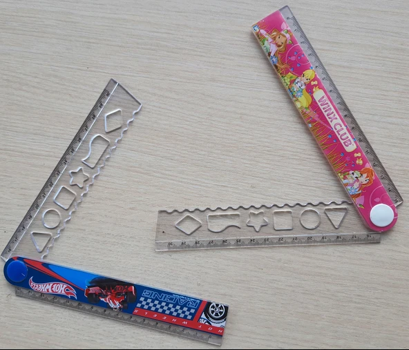 Cetvel Set 2 li Hot Wheels katlanır şekilli cetvel, Winx Club katlanır şekilli cetvel