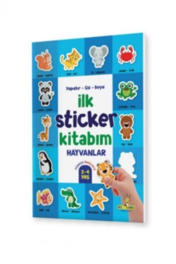Ilk Sticker Kitabım 2-4 Yaş Yapıştır-çiz-boya -taşıtlar-hayvanlar-yiyecekler-3 Kitap