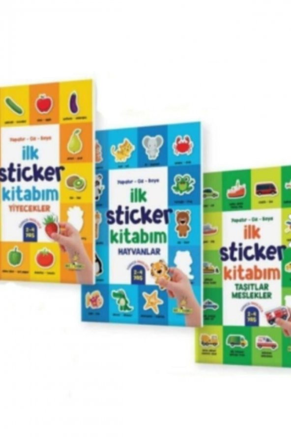 Ilk Sticker Kitabım 2-4 Yaş Yapıştır-çiz-boya -taşıtlar-hayvanlar-yiyecekler-3 Kitap - 4