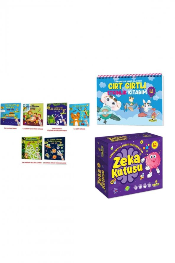 Yükselen Zeka 2-4 Yaş Dev Set 6 Kitap Yaz-sil, Cırt Cırtlı Etkinlikler Ve Zeka Kutusu