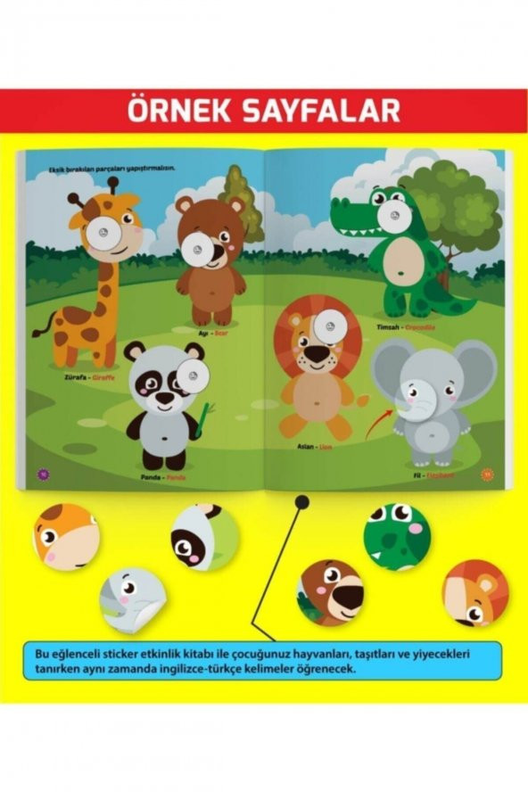 Yükselen Zeka Ilk Sticker Kitabım 2-4 Yaş  Yapıştır-çiz-boya (taşıtlar-hayvanlar-yiyecekler) - 5