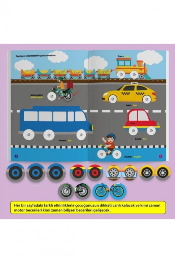 Yükselen Zeka Ilk Sticker Kitabım 2-4 Yaş  Yapıştır-çiz-boya (taşıtlar-hayvanlar-yiyecekler) - 6