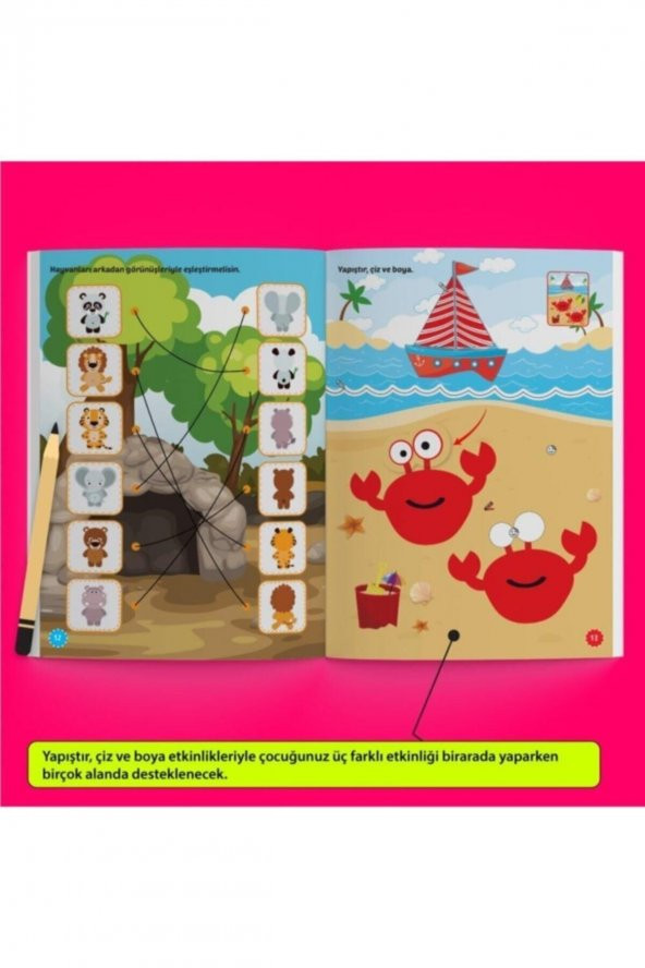 Yükselen Zeka Ilk Sticker Kitabım 2-4 Yaş  Yapıştır-çiz-boya (taşıtlar-hayvanlar-yiyecekler) - 8