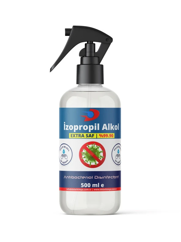 Dolar Kimya İzoPropil Alkol (ipa)  Sprey Başlıklı Dezenfektan  500 ML