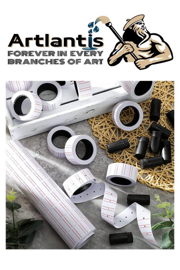 Fiyat Etiketi Beyaz 800lü 10 Paket 12x21mm Beyaz Fiyat Etiketi Mx-5500 M5500 Hg979 Motex Etiket Makinesi Yedeği - 5