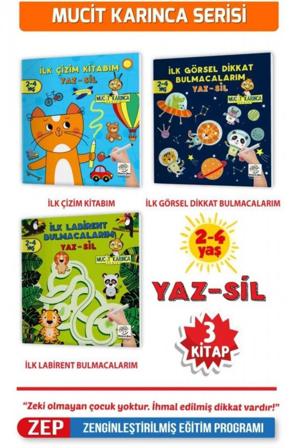 Mucit Karınca Yaz-sil Kitaplar Süper Avantaj Paketi- 6 Kitap - 3
