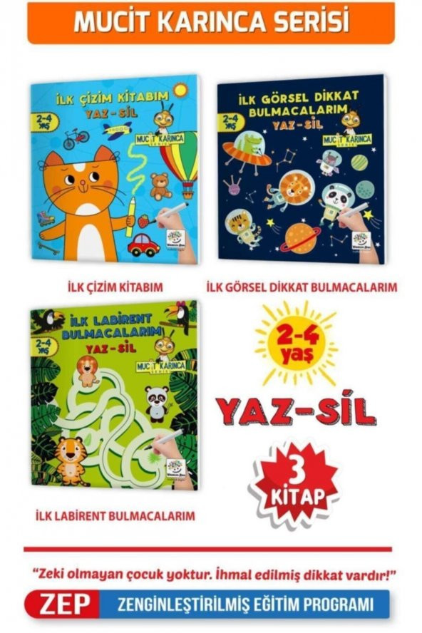 Yükselen Zeka 2-4 Yaş Mucit Karınca-2 Yaz-sil Kitaplar Serisi ürün görseli