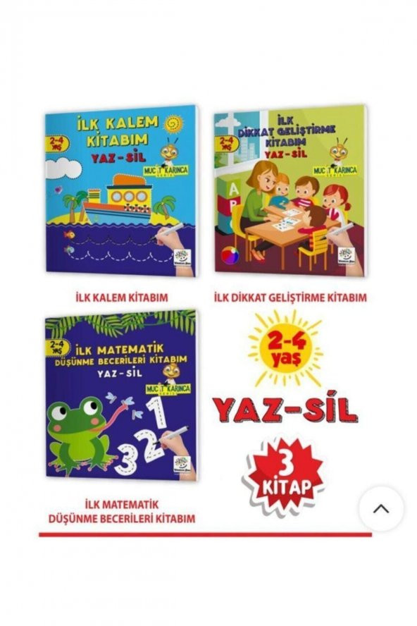 2-4 Yaş Evde Etkinlik Seti – Mucit Karınca Serisi Yaz-sil Kitaplar