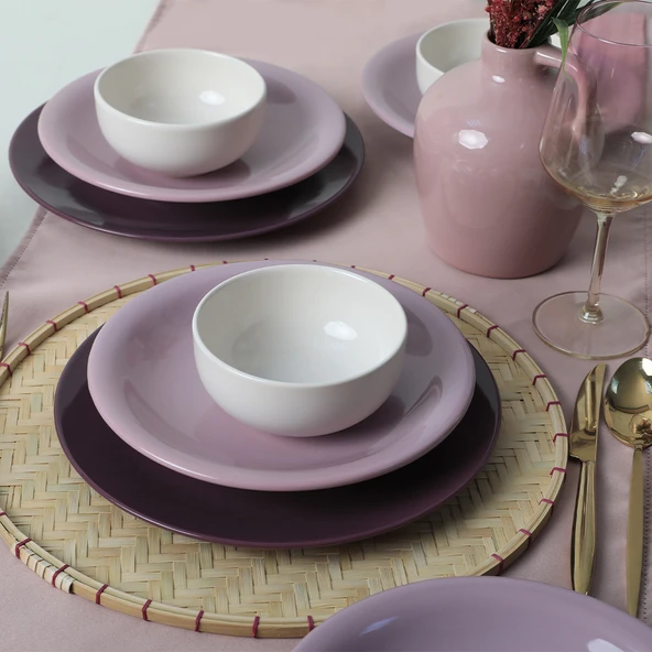 Keramika Purple Mix Yemek Takımı 18 Parça 6 Kişilik 031-451-498 - 2