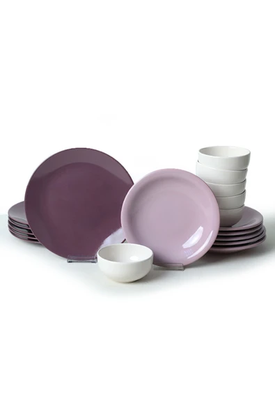 Keramika Purple Mix Yemek Takımı 18 Parça 6 Kişilik 031-451-498 - Resim 6