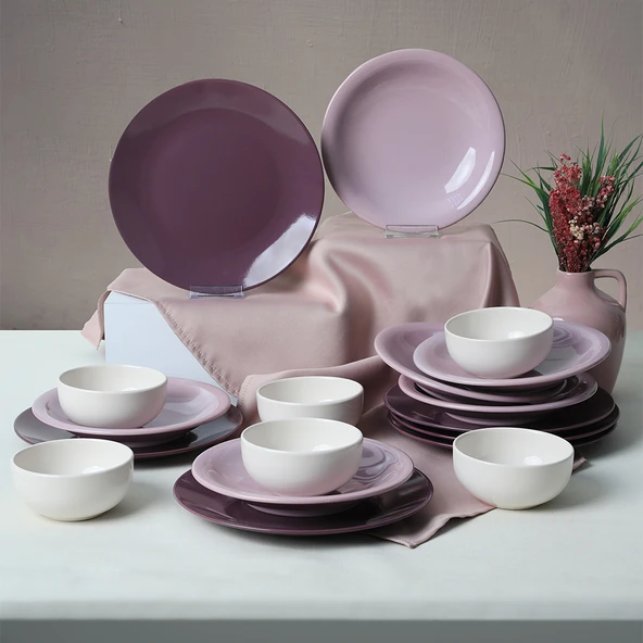 Keramika Purple Mix Yemek Takımı 18 Parça 6 Kişilik 031-451-498