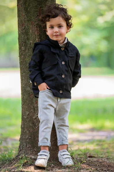 Kapüşonlu Cepli Erkek Çocuk Trençkot Takım   (39769093) - 3