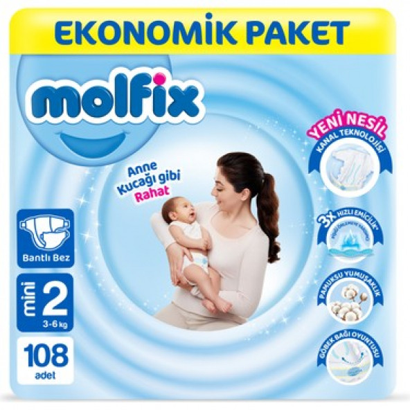 Molfix 2 Beden Mini 108'li Bebek Bezi