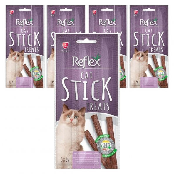 Reflex Kümes Hayvanı ve Kızılcıklı Kedi Ödül Çubuğu 5 Gr 3 Adet (5 Paket)