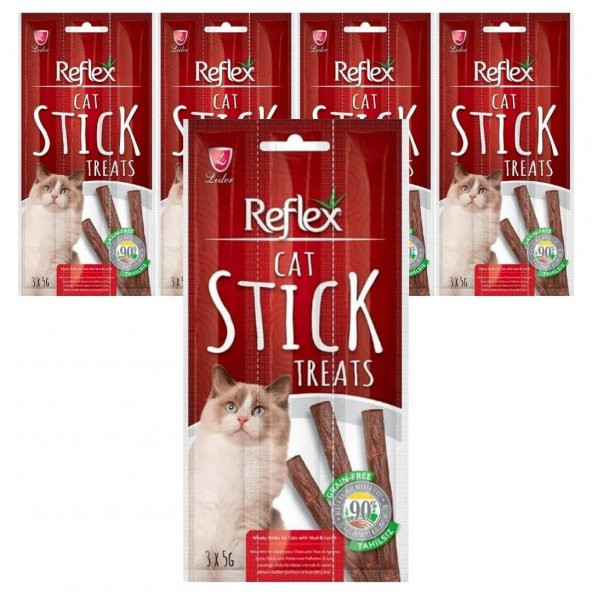 Reflex Dana ve Kuzu Etli Kedi Ödül Çubuğu 5 Gr 3 Adet (5 Paket)