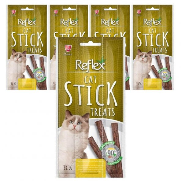 Reflex Hindi ve Kuzu Etli Kedi Ödül Çubuğu 5 Gr 3 Adet (5 Paket)