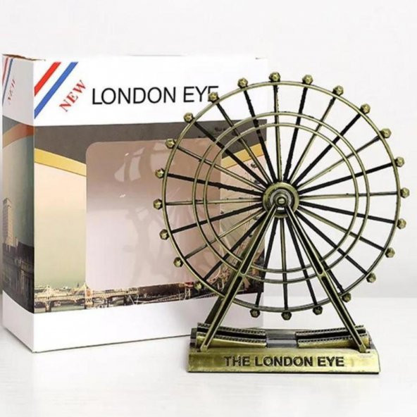 Vintage Metal İngiltere London Eye Biblo Antik Bronz 9 cm ürün görseli